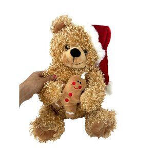 Dan Dee Christmas Bear Vtg 2000s Stuffed Animal Plush Toy Brown Gingerbread Man